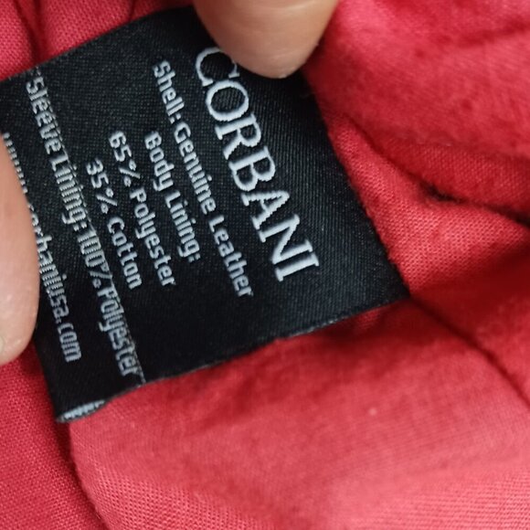 CORBANI Lambskin Moto Jacket Womens red size S genuine leather full zip - Picture 6 of 6